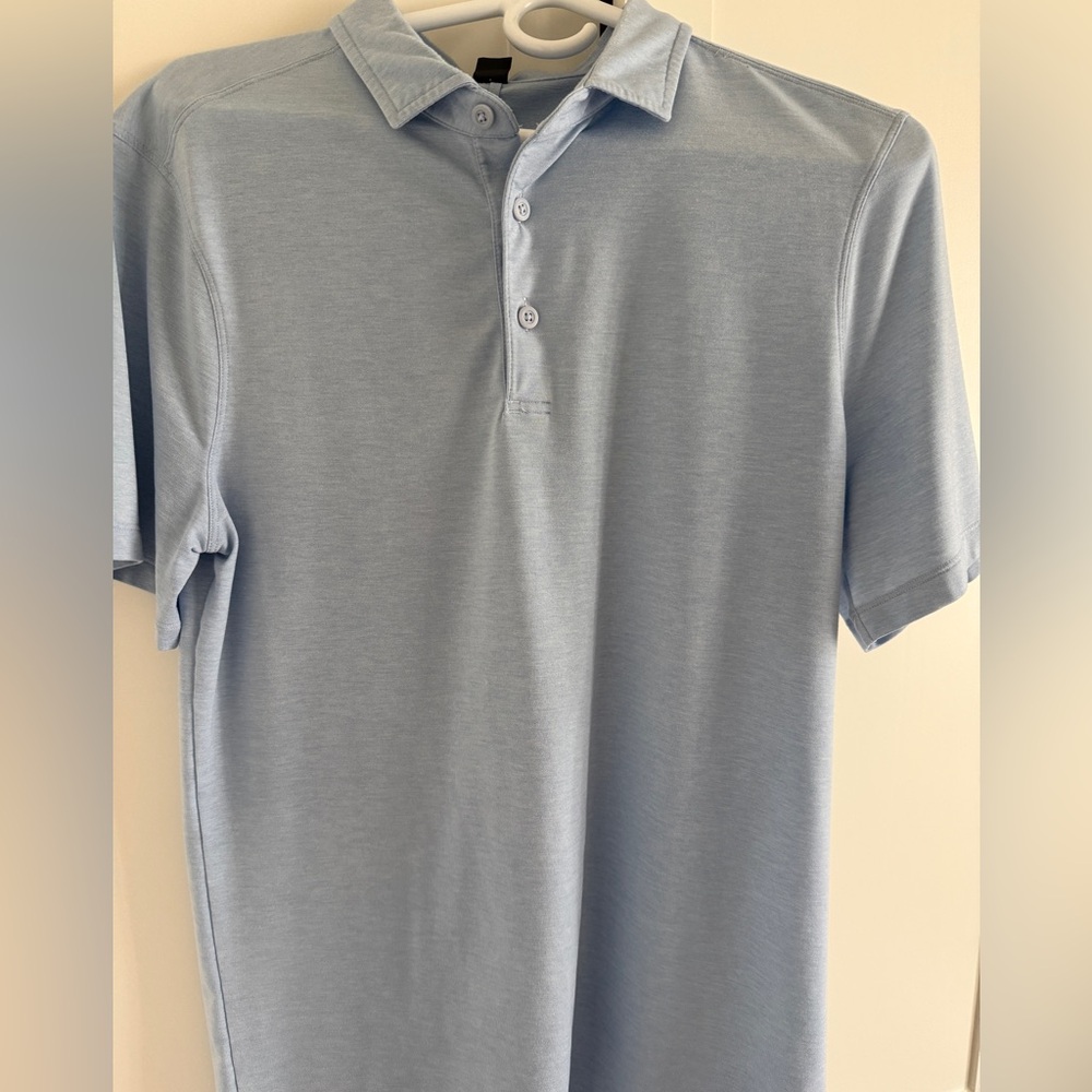 Lululemon Men's Light Blue Polo Shirt Medium